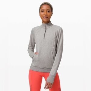 Lululemon Scuba Half Zip Heathered Core Light Grey size 10
